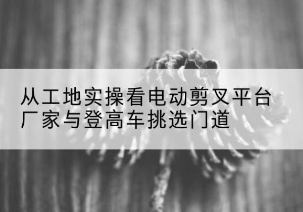 瓦房店电动剪叉升降平台厂家-从工地实操看电动剪叉平台厂家与登高车挑选门道